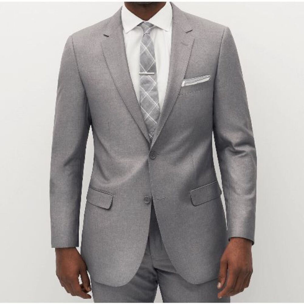 NWT The Suit Shop Textured Gray Suit‎ Jacket Modern Fit Size 56 XLong